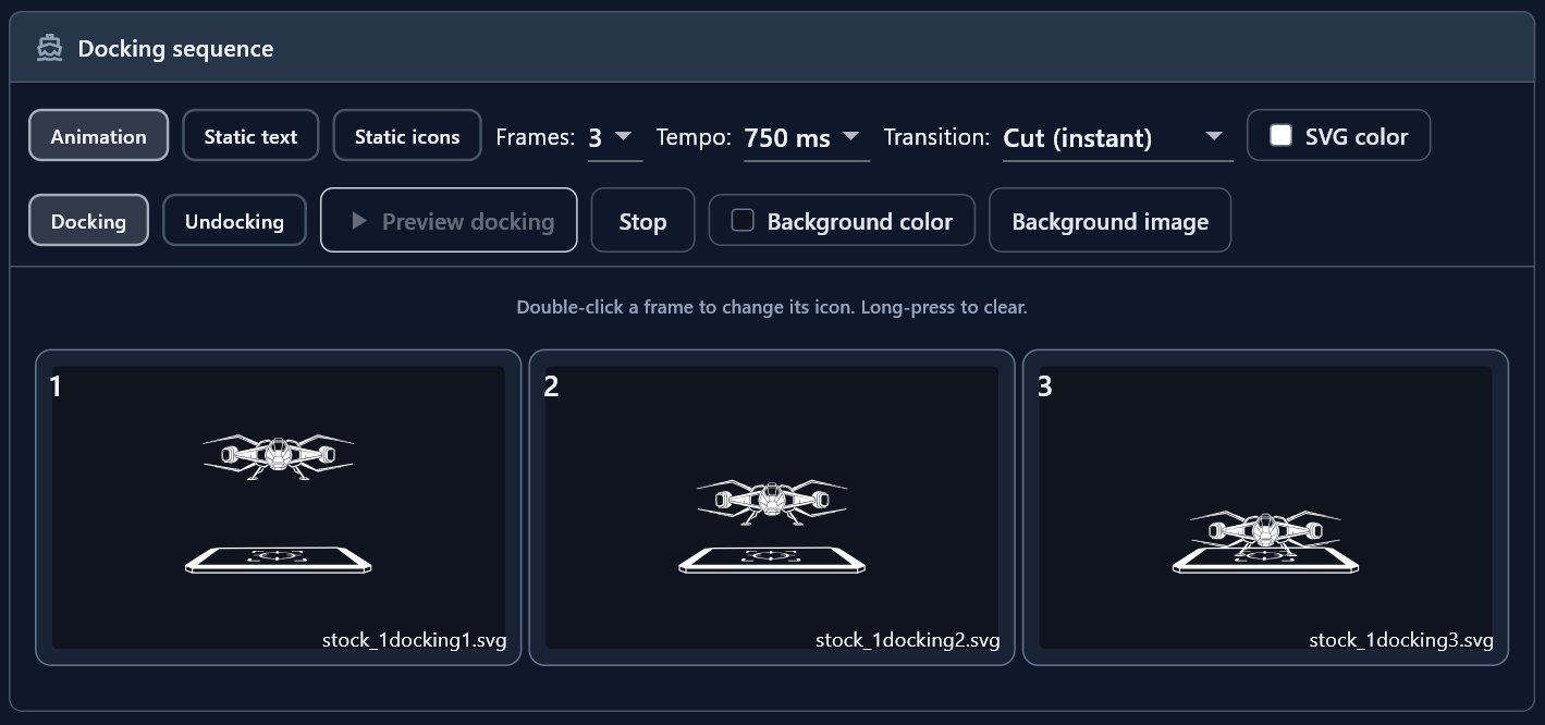 Docking animation editor